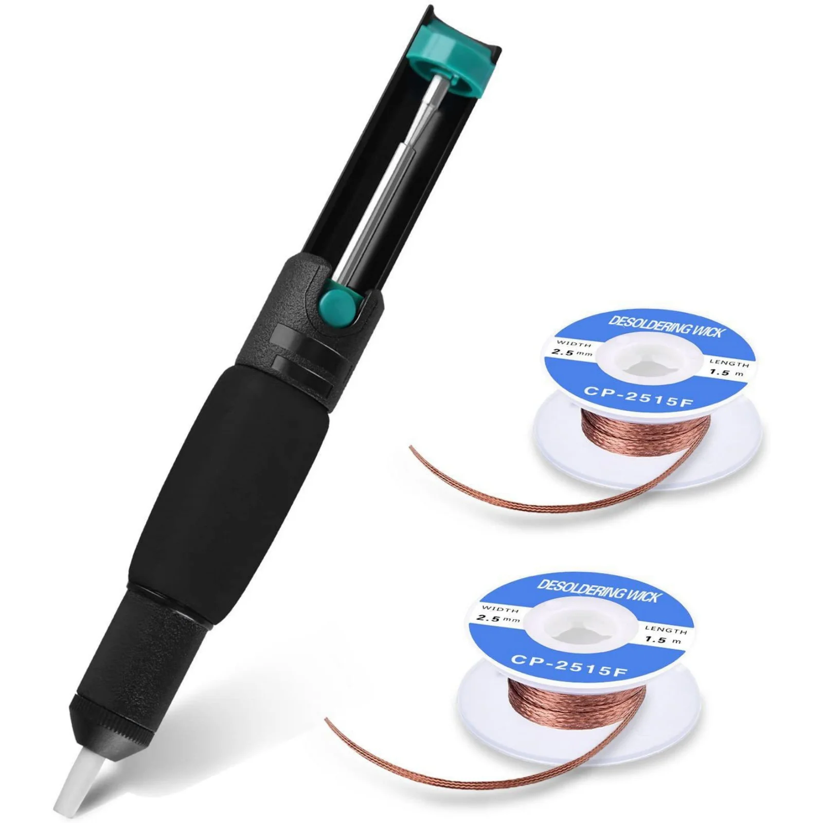 

Припой с ядром и откачивающим насосом Оловянное всасывающее устройство с 2 всасывающими проводами для демонтажа ручной припоя присоска