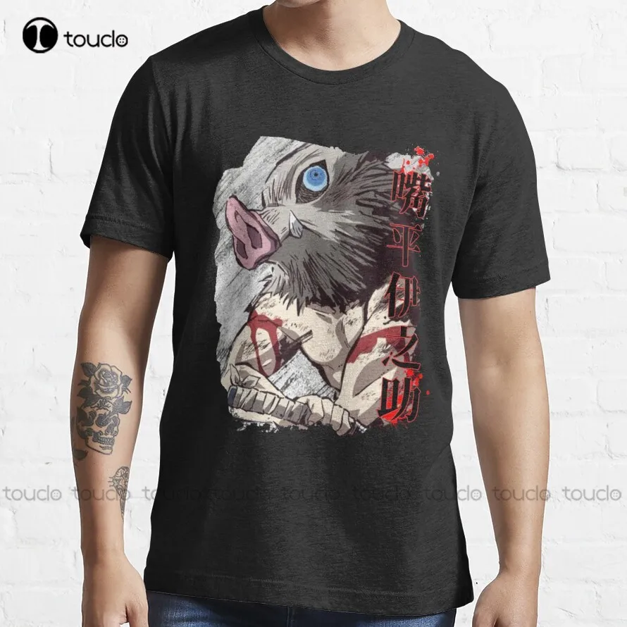 

Футболка Inosuke - The Wild Pig, серая футболка на заказ, Aldult, Подростковая футболка унисекс с цифровой печатью, модная забавная Новая женская футболк...