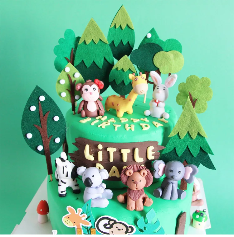 

Jungle Safari Amimals Birthday Party Cake Decor Woodland Birthday Party Decorations Kids One 1st Birthdya Forest Party Boy Favor