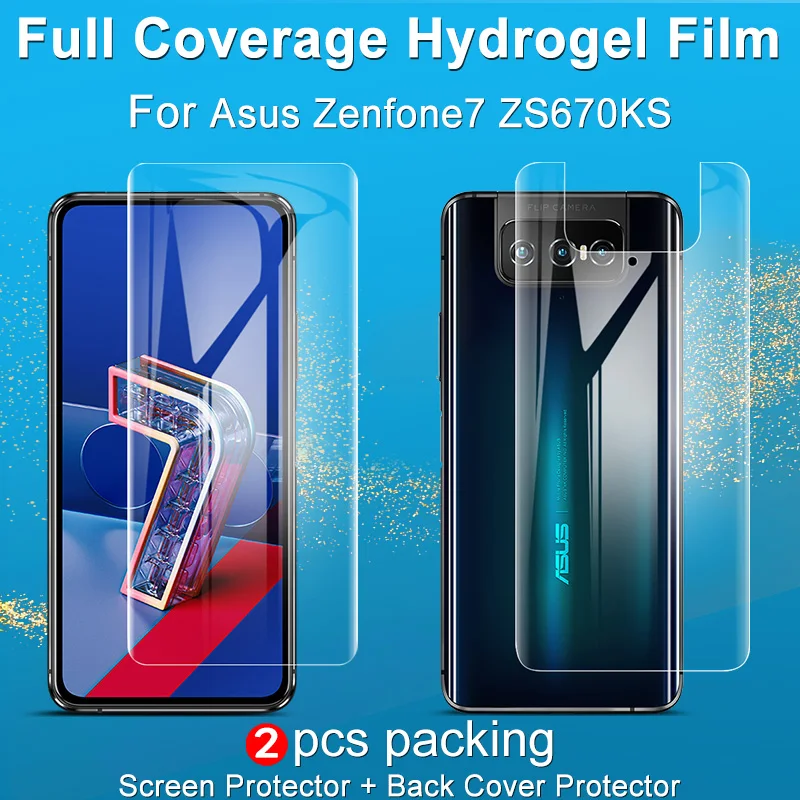 

Imak 2pcs Soft HD Hydrogel Film for Asus Zenfone7 ZS670KS / Zenfone7 Pro ZS671KS Screen Protector 3D Curved Full Cover