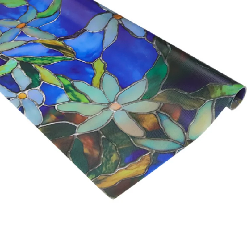 Витражная пленка для окон с цветочным узором статическая термоконтроль защита