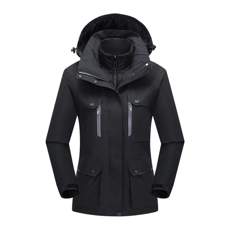 

Couple Models Plus Cashmere Cotton Liner Jackets Keep Warm Windproof Protect Against The Cold Mountaineering Jacket