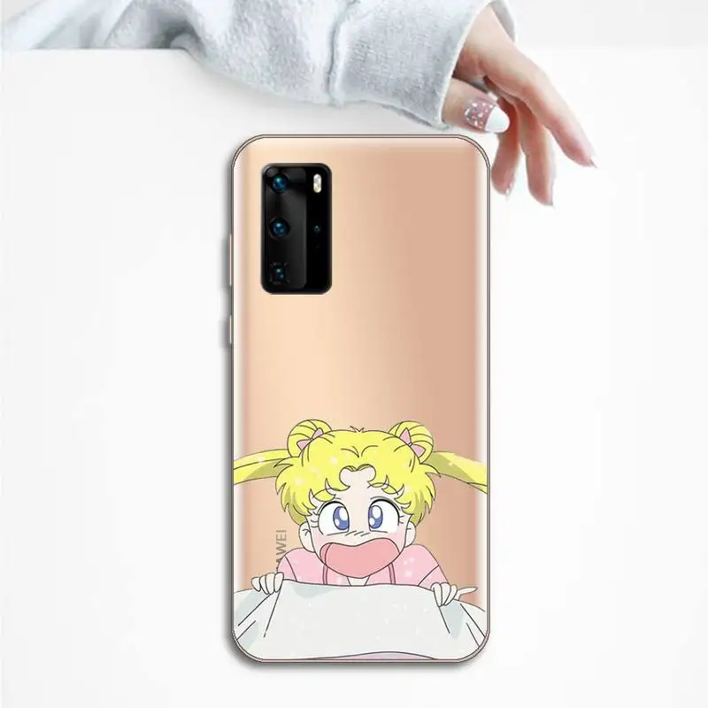 

Fashionable and beautiful Sailor Moon Phone Case Transparent for huawei honor P 40 30 20 lite Pro 10 i 8 9 x p smart 2019