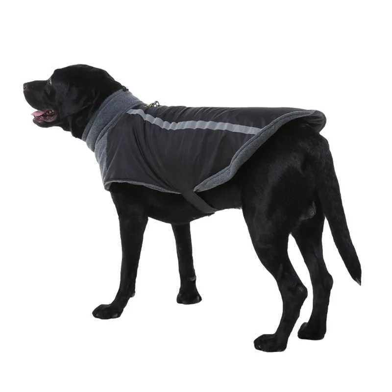 

High-collar Large Dog Clothes Winter Reflective Puppy Jacket Warm fleece Pet Coat Dog Clothing Vest For Small Medium big Dogs