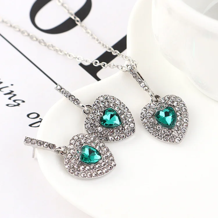 Ожерелье серьги для женщин в форме сердца модное креативное простое