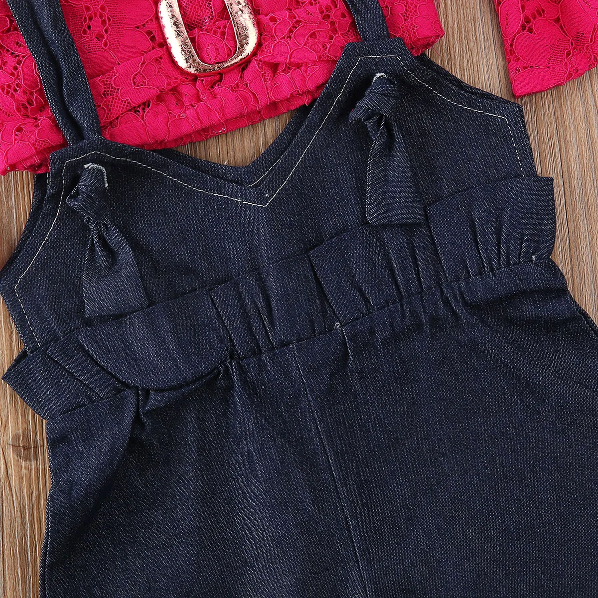 2020 летние комплекты одежды для маленьких девочек Футболка с цветочным кружевом и