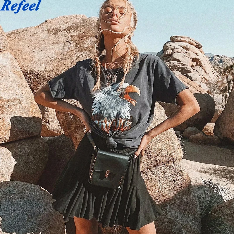 

Summer women's T-shirt retro round neck spring new women's chic cotton loose T-shirt