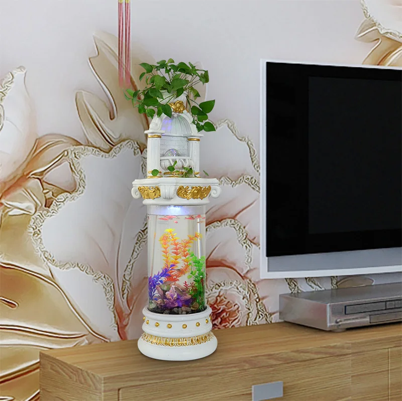 

Acrylic Fish Globe Decoration Household Small European Creative Water Fountain Decorative Landscaping