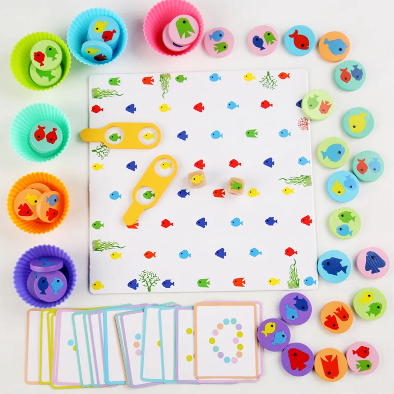 

Kids Color Sorting Fishing Matching Game Preschool Montessori Educational Sensory Toy Interactive Learning Toy Gift For Children