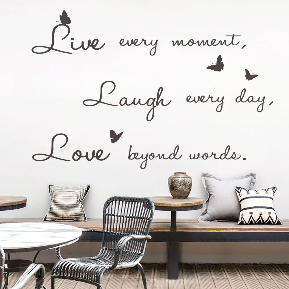 Одноцветные наклейки на стену в форме букв бабочки скандинавский