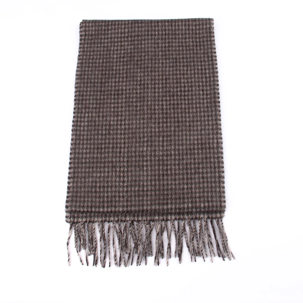 Luxury Lambs Wool Scarf ,Warm Men Scarves LabmsWool Coffee Houndstooth Man Scarves Comfortable Fashion Design Casual Wear 2021