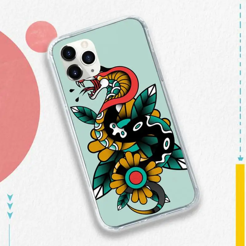 

Hand Snake aesthetics flower Phone Case for iPhone 11 12 pro XS MAX 8 7 6 6S Plus X 5S SE 2020 XR