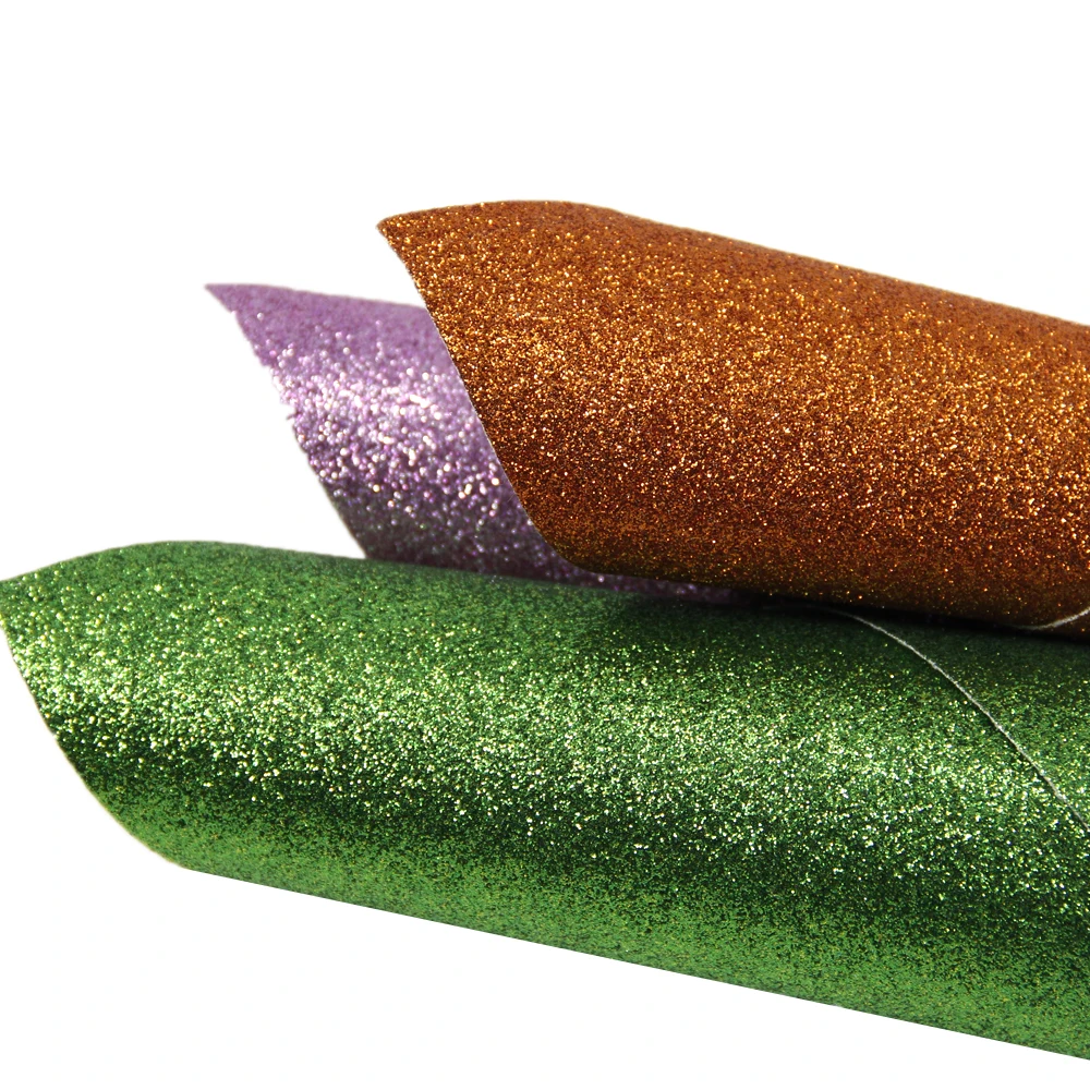 Блестящие тонкие виниловые листы из искусственной кожи с блестками 20*33 см яркая