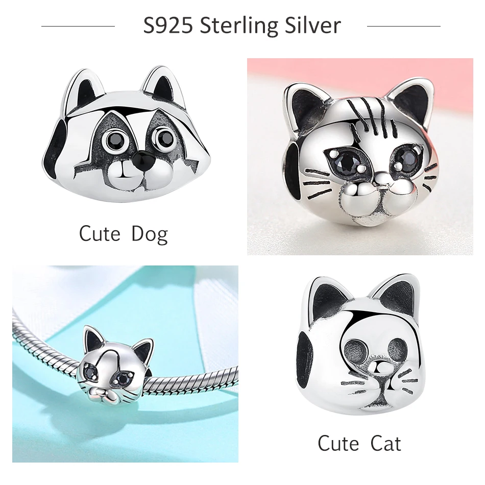 925 Стерлинговое Серебро Очаровательные бусы соответствуют оригинальному