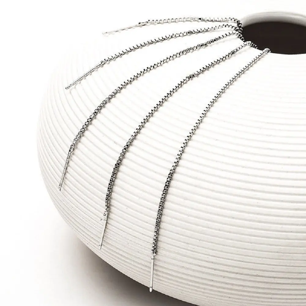 Модные женские туфли 1 пара Серебряные нити серьги цепи уха нить для девочек