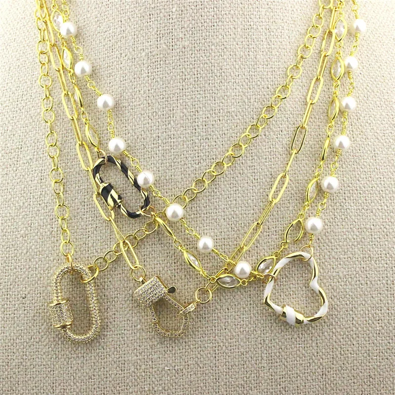 5 шт./лот новый дизайн ожерелье с сердцем/овальной застежкой из фианита компонент