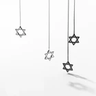 Серьги-подвески женские из серебра 925 пробы, с полой звездой Давида, черные