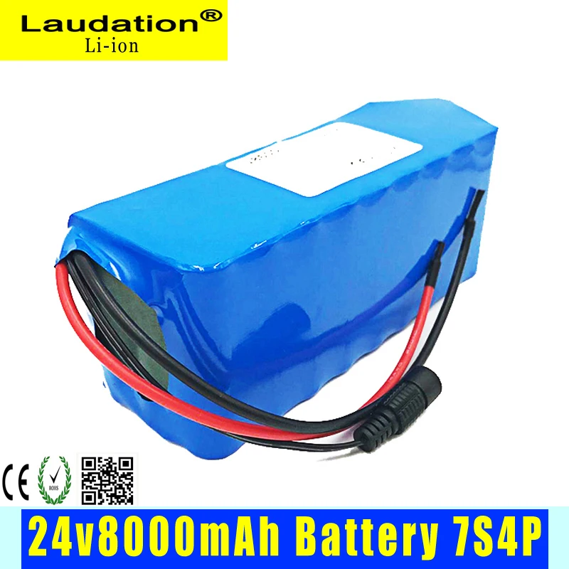 Литий-ионный аккумулятор для электровелосипеда 24 В (Встроенный BMS )7S 4P 8 Ач 18650 250 Вт
