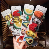 5pcspack knitting wool hair clip pins cute fruit kids hairgrips clips barrettes sets korean lolita hair accessories for girls