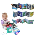 Развивающая мягкая детская книга с изображением животных, бампер для детской кроватки книга из ткани для детей, развивающие игрушки для детей 0-24 месяцев