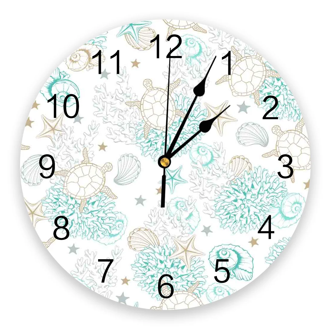 Настенные часы с морскими элементами настенные круглые украшения из ПВХ морская