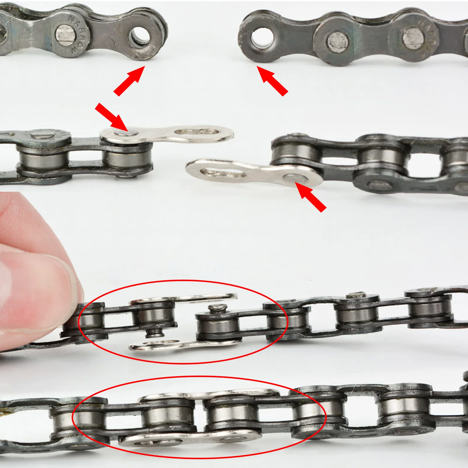 

5 Pair Bike Chains Mountain Bike Bicycle Chain Connector for 6 7 8 9 10 11 Speed Quick Master Link Joint Chain Bike Parts