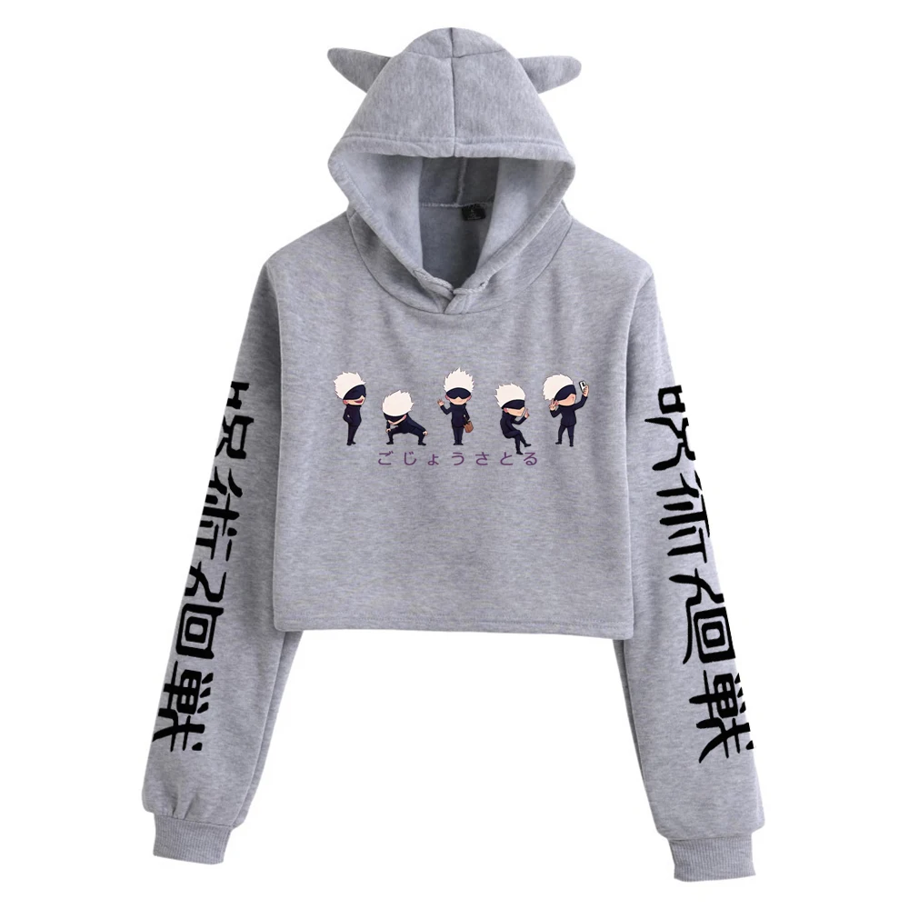 

Anime Jujutsu Kaisen Satoru Gojo Funny Cat Ear Hoodie Printed Hoodie Hip Hop Hoody Casual Women Men Hooded Sweatshirt