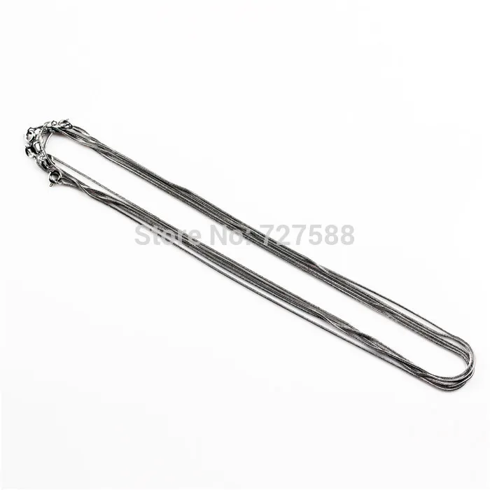 5 шт. 18 дюймов серебристый черный пистолет покрытием 1 мм змея Цепочки и ожерелья