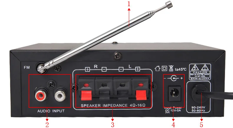 Kinter T1 для bluetooth 2.0CH домашний усилитель аудио с микрофоном/USB/TF/FM/AUX воспроизведение стерео звук управление громкостью низких частот