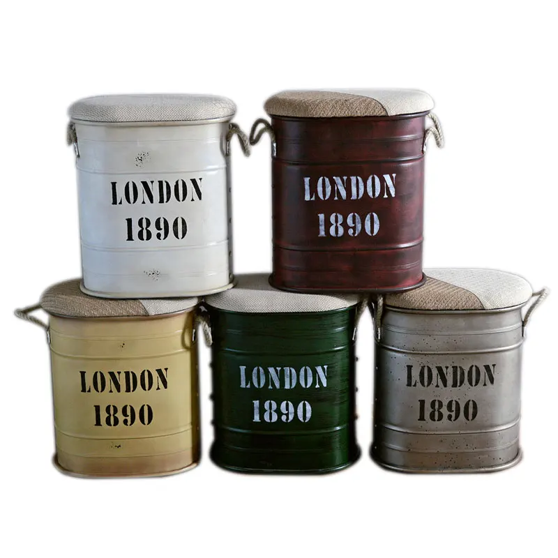 Ретро-железный стул для хранения креативное ведро винтажная промышленная