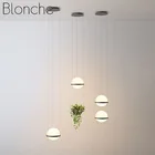 Современная подвесная Светодиодная лампа Blonche, стеклянные светильники для домашнего декора, освещение для спальни, гостиной, кухни, освещение в стиле лофт