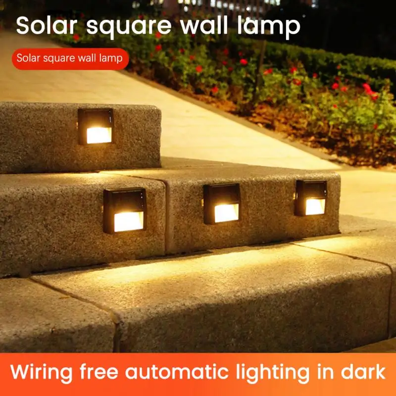 

Solar Step Lamp Enclosure Step Wall Lamp Outdoor Courtyard Lamp Garden Decoration Household Waterproof Stair Railing Lamp Garden