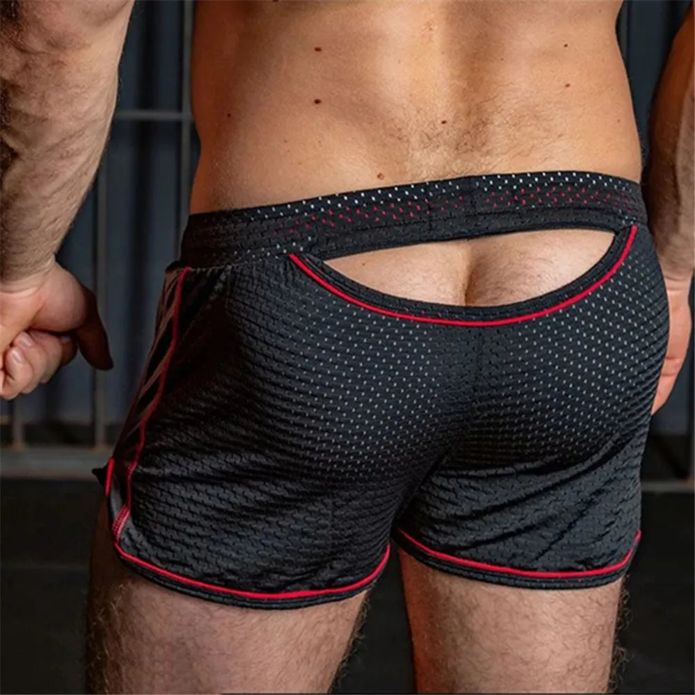 

Шорты мужские из сетчатой ткани, Стильные Простые пикантные, Спортивная повседневная одежда, шорты для фитнеса, пляжные боксеры, лето 2021