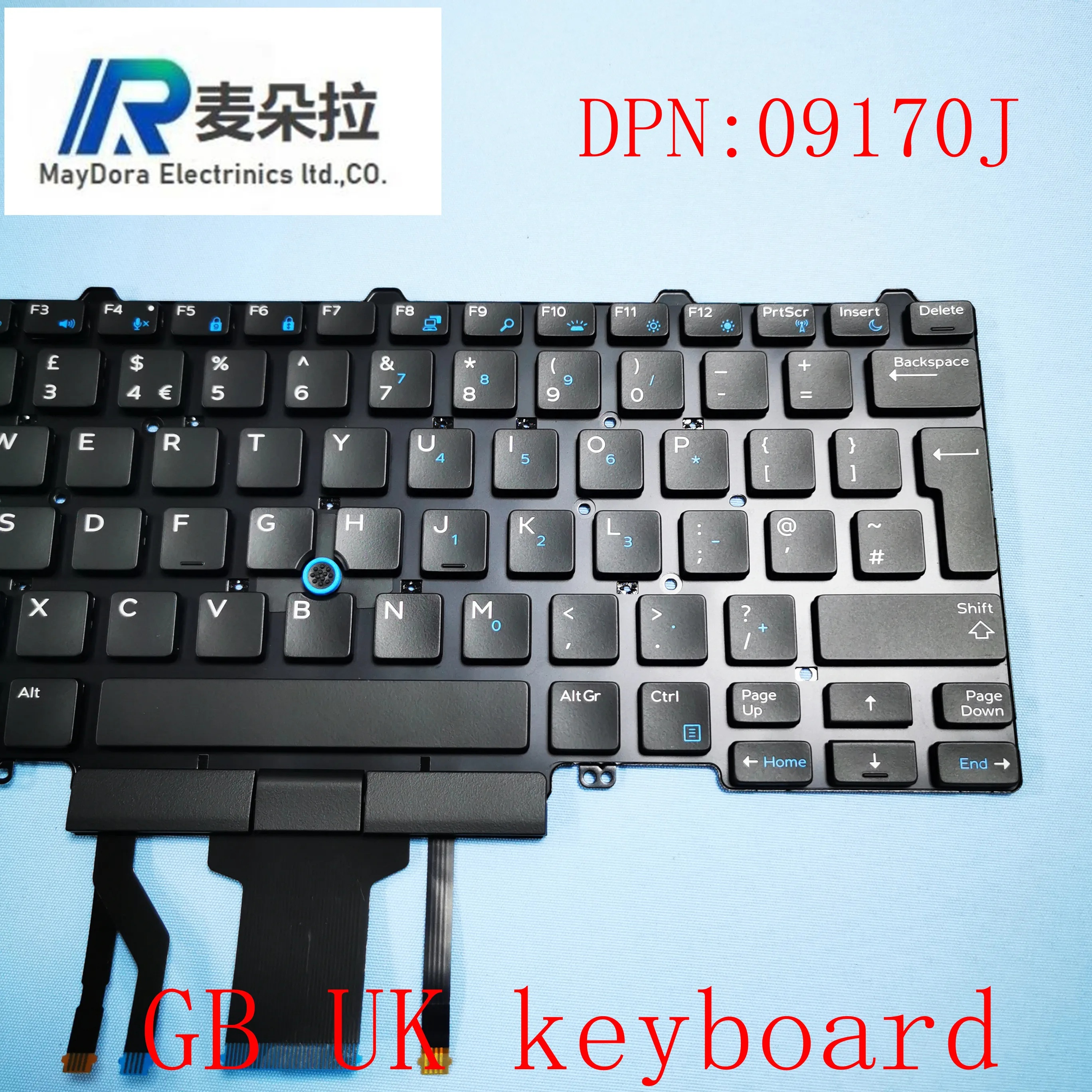 Клавиатура с подсветкой UK/GB для ноутбука DELL LATITUDE E5450 5470 5480 5490 E7450 7470 7480 7490 truckpoint 09170J