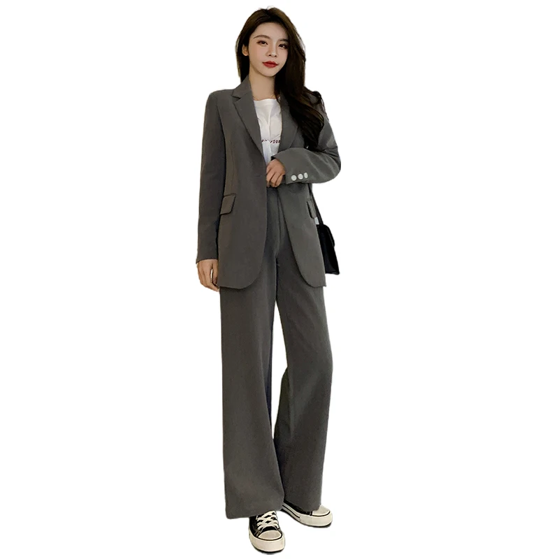 

2021 gray small suit jacket female professional suit Korean temperament casual suit suit top