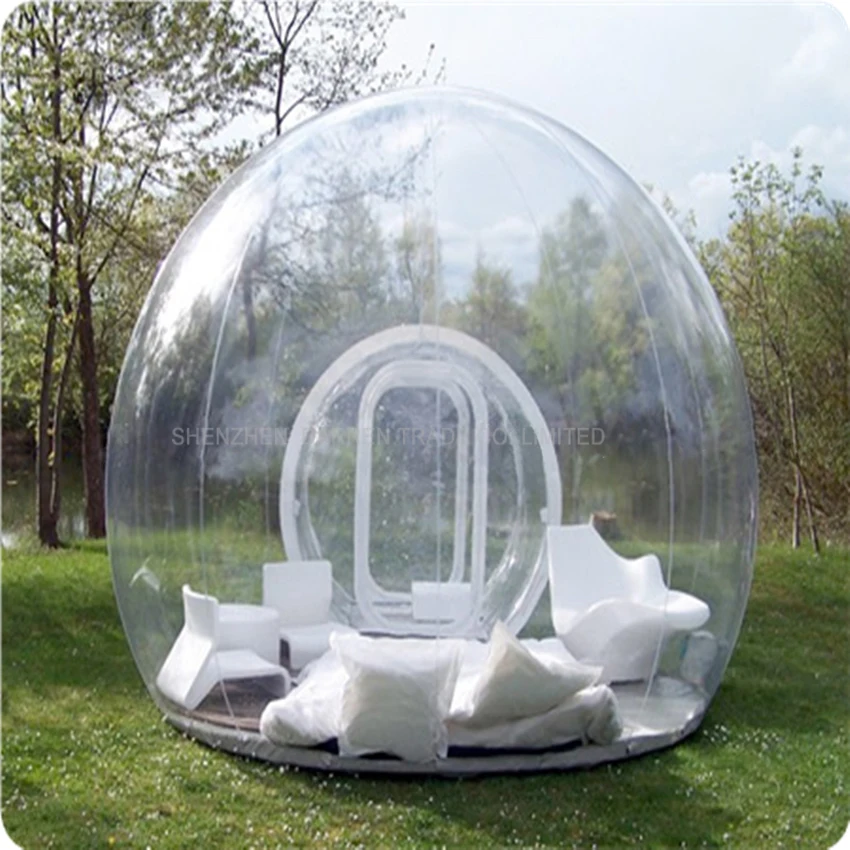 Günstig 1PC Aufblasbare Blase Zelt Outdoor Camping Zelt, Klar Aufblasbare Rasen Kuppel Zelt, Aufblasbare Rasen Dome Wandern Zelte 3 M Durchmesser