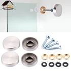 Зеркальные винты из нержавеющей стали с декоративной крышкой, комплект 60 штук, для рекламы ногтей, стеклянная винтовая крышка, Держатель головки, зажим, латунная шайба