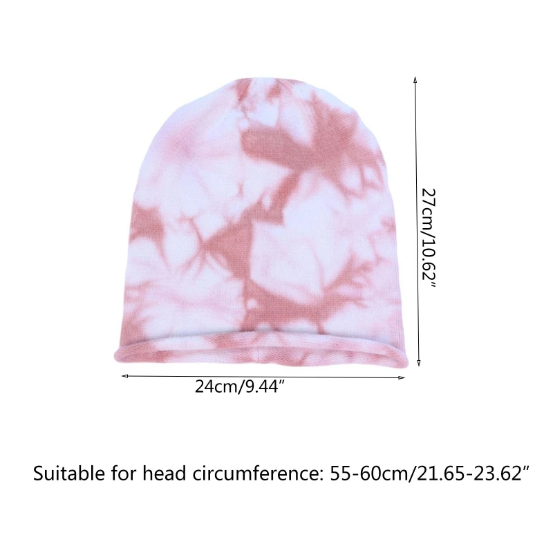 

Unisex Hip Hop Stretchy Knitted Slouchy Beanie Hat Gradient Tie-Dye Skull Cap