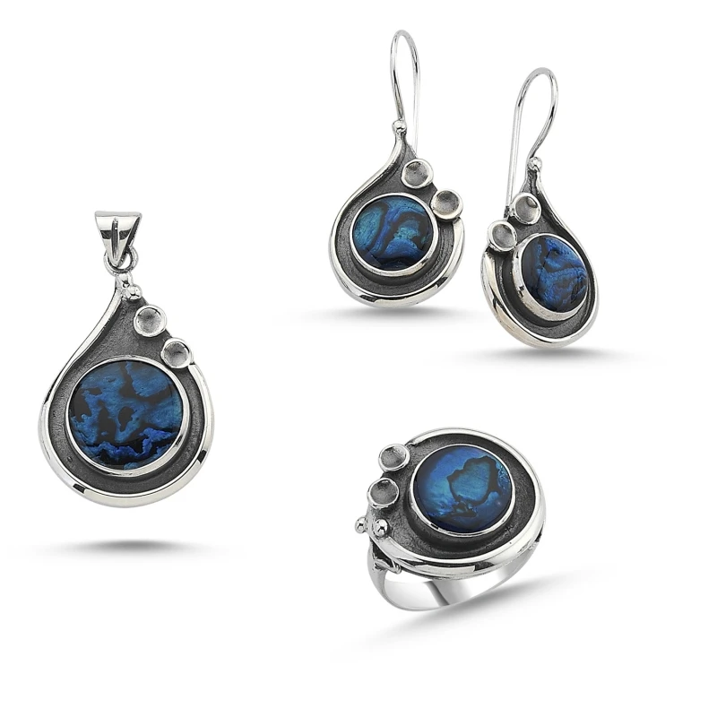 

Silverlina Silver Abalonlu Handmades Set