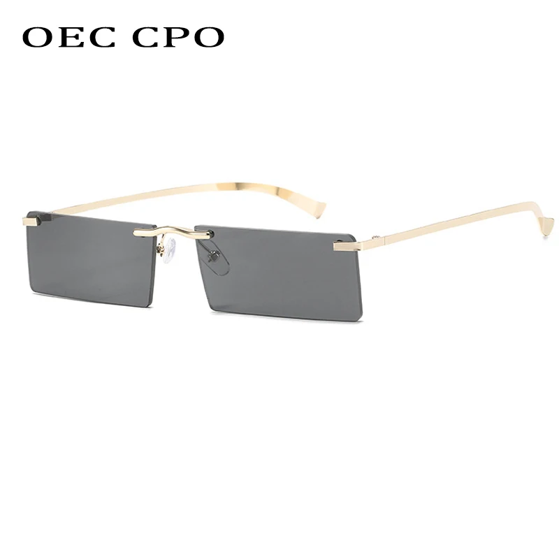 

Солнцезащитные очки OEC opo без оправы для мужчин и женщин, прямоугольной формы, брендовые дизайнерские винтажные, UV400, O852