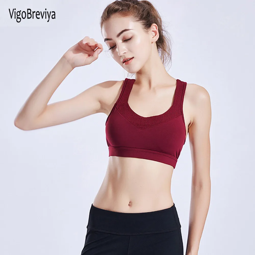 

VigoBreviya Women Push Up Seamless Sports Bra Female High Impact Workout Sport Top Crop Fitness Wear For Yoga Gym Brassiere Vest