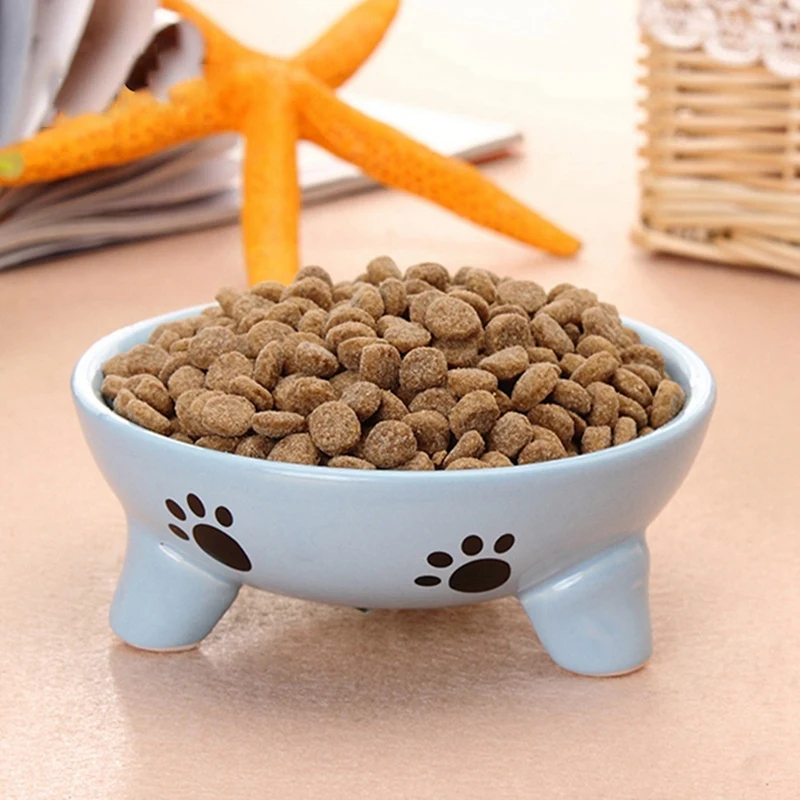 2Pcs Pet Dog Cat Bowl Puppy Kitten Ceramics Anti Slip Cats Travel Feeding Feeder Food and Water Dish 12X5cm Gree | Дом и сад