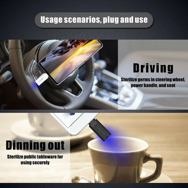 Портативный мини мобильный телефон дезинфекции свет UVC LED стерилизатор Uv