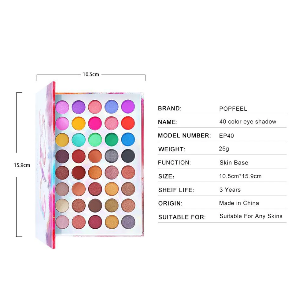 

40-Color Eyeshadow Palette Glitter Eye Shadows Waterproof EyeShadow Palette Waterproof Cosmetic Party Makeup Tool