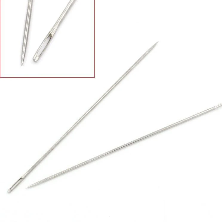 

45 PCs 1.2mm Iron Based Alloy Sewing Needles Silver Tone For DIY Sewing Craft Apparel Thread String Tools 8.9cm (3 4/8") Long