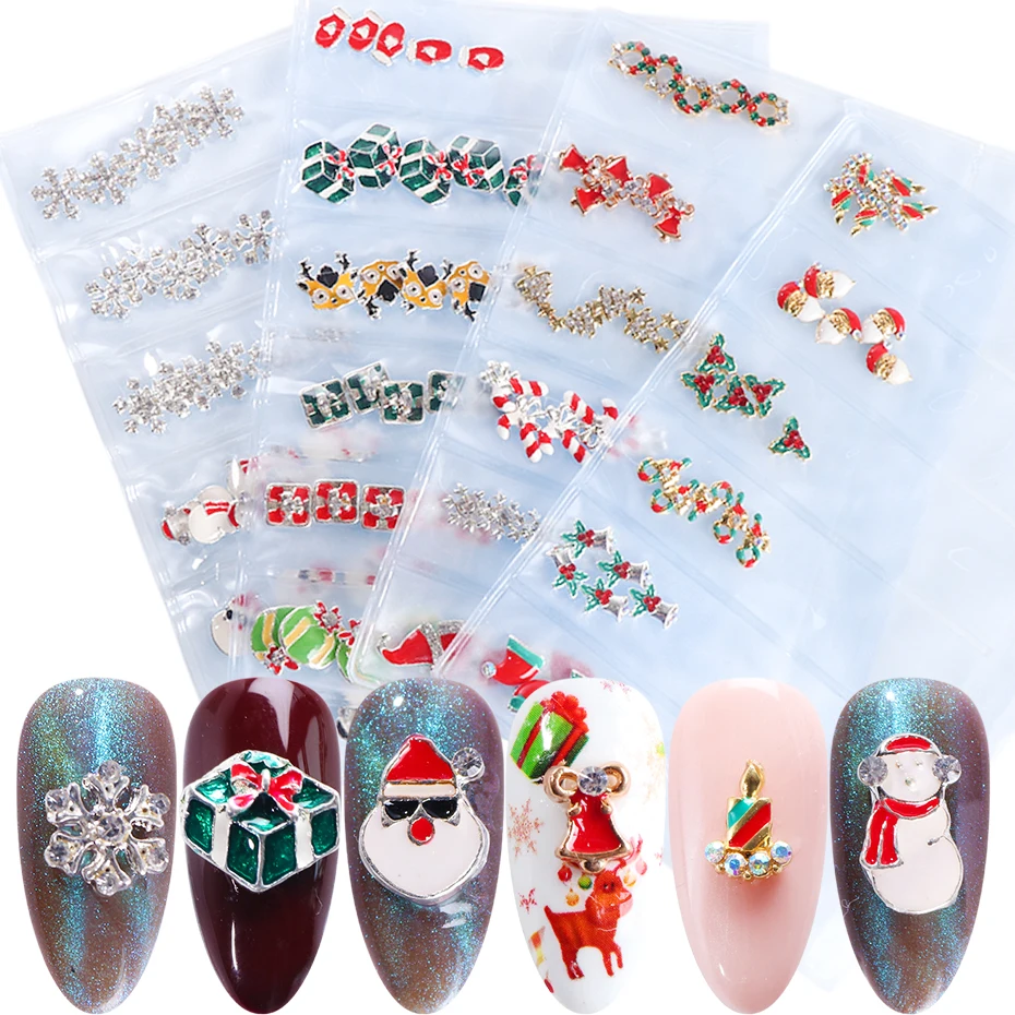 Рождественский подарок украшения Дизайн ногтей Декор Рождество металлические