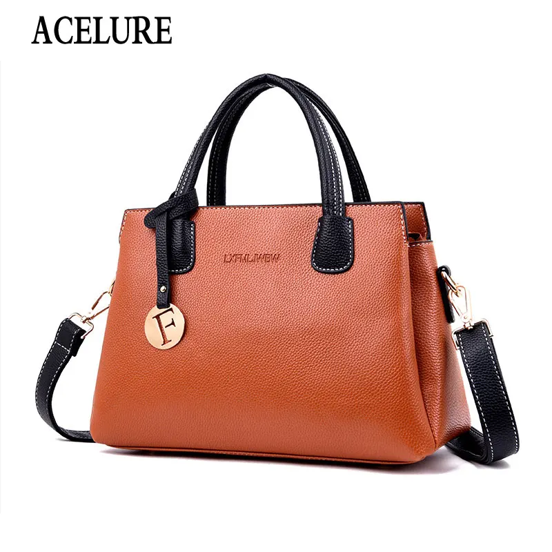 

ACELURE Sequined Pendant Fashion Women Solid PU Leather Shoulder Bags Female Satchels Top-handle Bags Ldadies Shopping Handbags