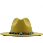 Шляпа фетровая женская с широкими полями, твидовая белая кепка джазового цвета с изумрудным декором, элегантная зимняя шапка для свиных пирогов
