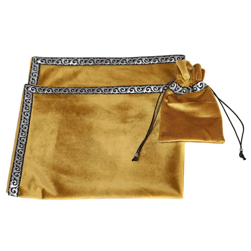 Новинка 2021 Золотая скатерть с кармашками для карт бархатная алтаря тарелок вещь