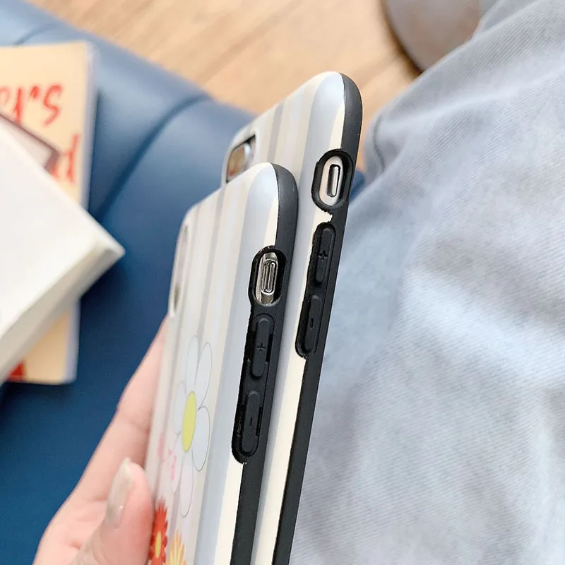 Simple Flower Pattern White Phone Case for iPhone 6 6s 7 8 Plus X Xs XR Max TPU Soft Back Cover |